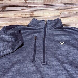 Callaway Weather Series Pullover Mens Medium Navy Blue Swing Tech Quarter Zip